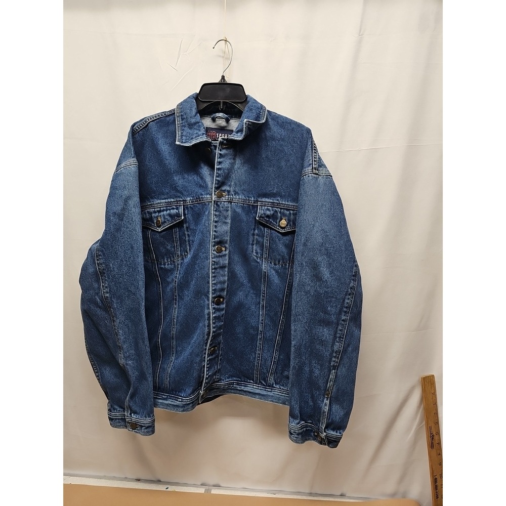 Harbor Bay Men's Blue Vintage Denim Jacket Hb Sport 90s Trucker Size 1xlt Tall - Picture 3 of 10